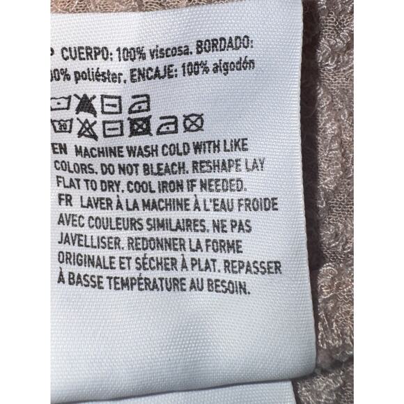 American Eagle Womens M Top Crocheted Peasant Boho Tie Back to Keyhole - Picture 8 of 8